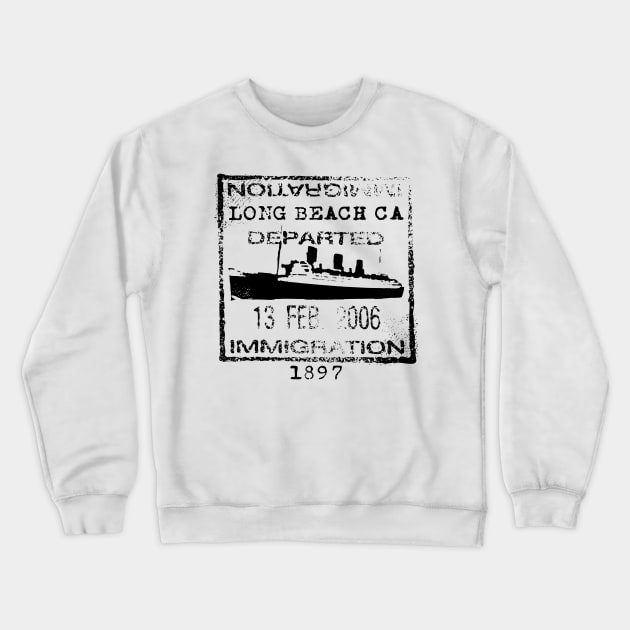 Long Beach Passport Stamp Crewneck Sweatshirt by KnuckleTonic